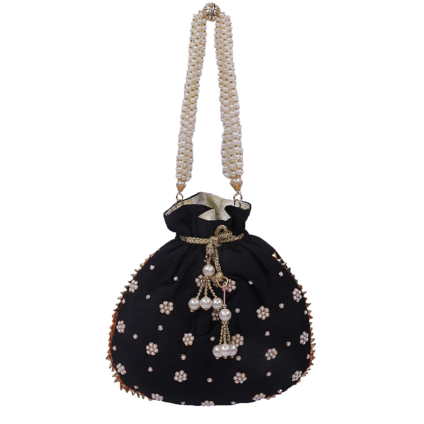 Silk 1 Piece Women Potli Bag (Black) -CTKTC07259