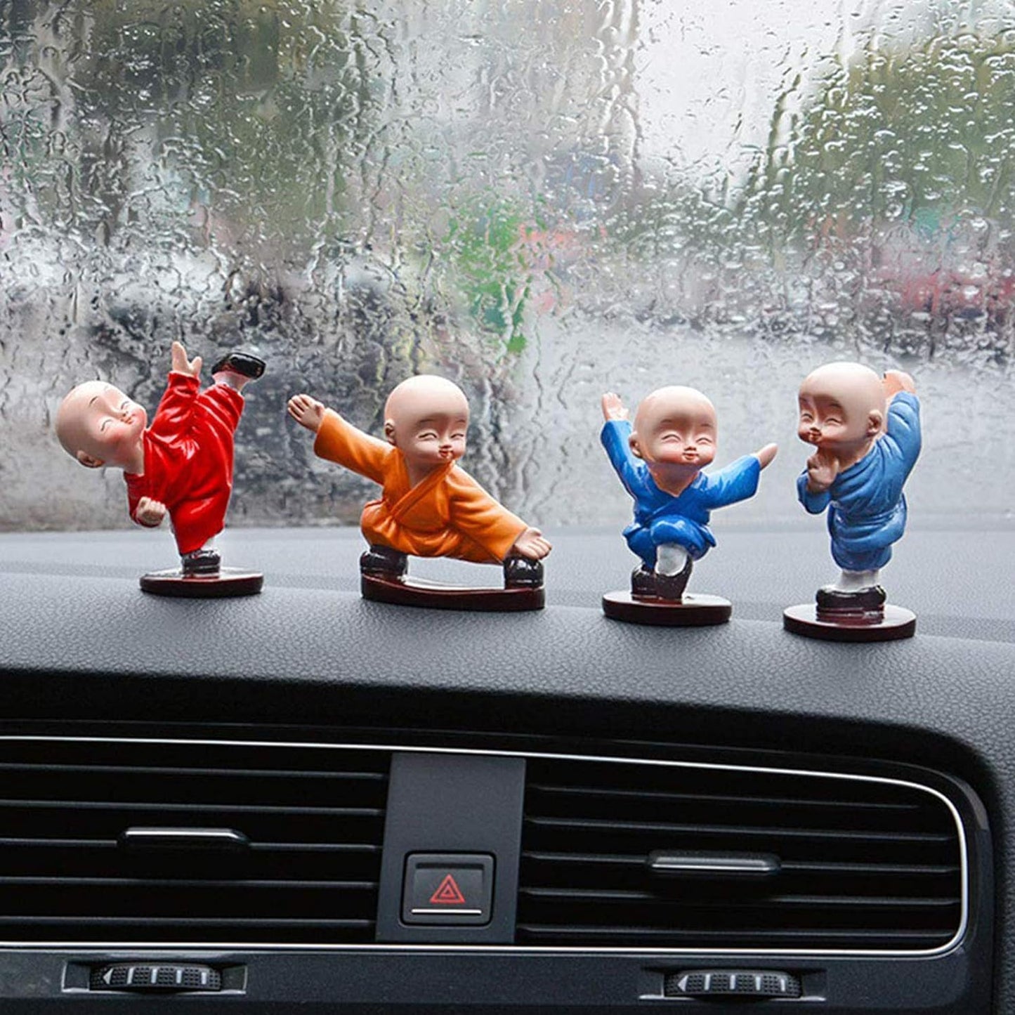 EH Polyresin Action Buddha Showpiece, Small, Multicolour, Set Of 4